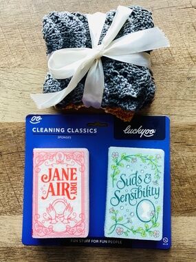 Lot of New Fred & Friends 2pk Luckyoo Sponges Cleaning Classics & 3 dishcloths